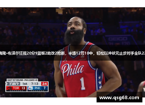 卡梅隆·布泽尔狂揽20分9篮板2助攻2抢断，半场12罚10中，轻松以冲状元止步对手全队22分